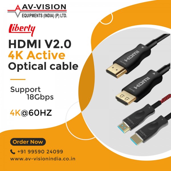 Liberty 4K@60Hz HDMI V2.0 AOC Optical Fiber Cable (50 Mtrs).