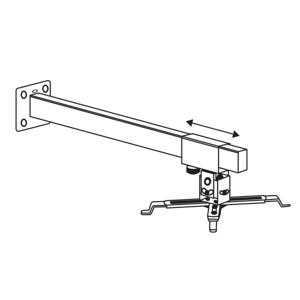 Liberty ST600 Wall Mount (600mm) - Fixed Rod, with Moveable Bracket.
