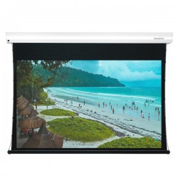 Liberty Grandview 150" (16:9) Cyber Series Tab tension Motorised Long Throw Ambinet Light Rejection Screen with Wooden Crate Packing