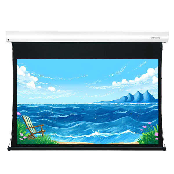 Liberty Grandview 150" (16:10) Cyber Series Tab tension Motorised Long Throw Ambinet Light Rejection Screen with Wooden Crate Packing