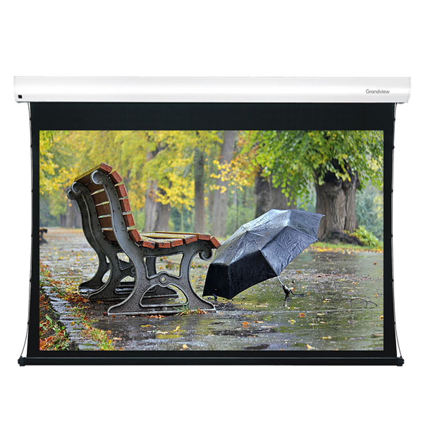 Liberty Grandview 189" (16:10) Cyber Series Tab tension Motorised Long Throw Ambinet Light Rejection Screen with Wooden Crate Packing
