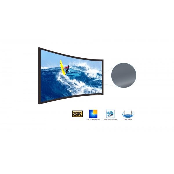 Liberty Screen Pro 100" (2.35:1) Curved Fixed Frame Screen (8k - Grey Fabric) 90MM