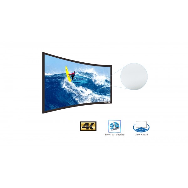 Liberty Screen Pro 150" (16:9) Curved Fixed Frame 4K MW 90MM