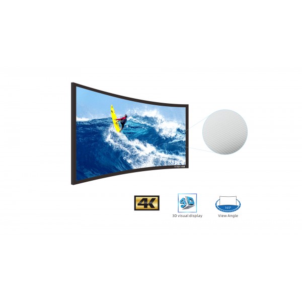 Liberty Screen Pro 100" (16:9) Curved Fixed Frame Screen  (TW - Woven Accoustic) 90MM