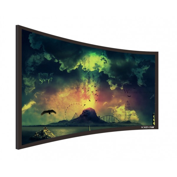 Liberty Screen Pro 120" 4K MW (16:9) Curved Fixed Frame Screen 