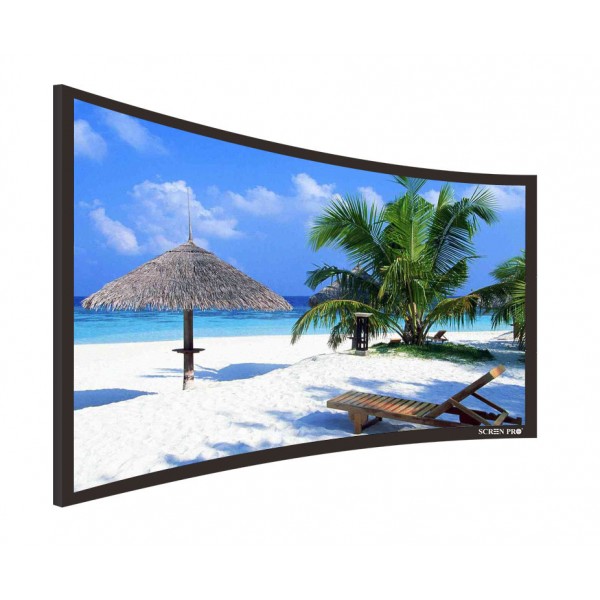 Liberty Screen Pro 133" (16:9) Curved Fixed Frame (TW - Woven Accoustic) 90MM