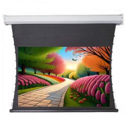 Liberty Redleaf 150" (16:9) Elite Tab Tension Screen with Acoustic Matte White Fabric (Wooden Crate)