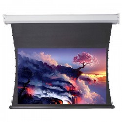 Liberty Redleaf 240" (16:9) Elite Tab Tension Screen with Acoustic Matte White Fabric (Wooden Crate)