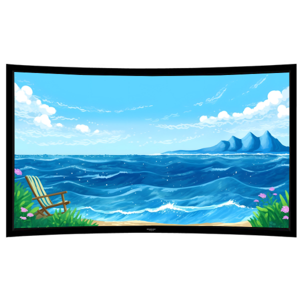 Liberty Grandview 120" (16:9) Prestige Curved Fixed Frame With 8cm PS. Series DY20. Dynamique 3D. Screen.