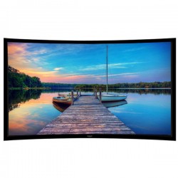 Liberty Grandview 200" (16:10) Ultimate Curved Fixed Frame 10cms PS. Series GG3. Grey Screen With Wooden Crate.