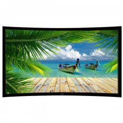 Liberty Grandview 159" (2.35:1) Ultimate Curved Fixed Frame Screen With 10cms PS. Series WW3. UHD130. Screen 