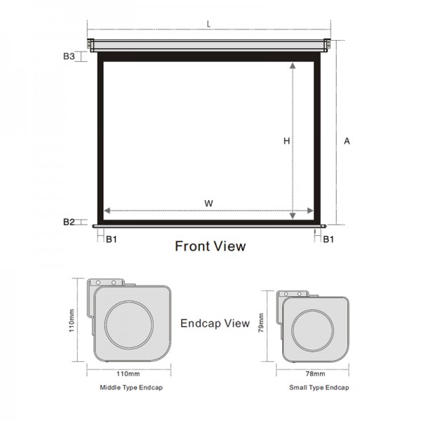Liberty Grandview 77" (16:9) CNV Series Manual Screen With Fiber glass Fabric (WP5)