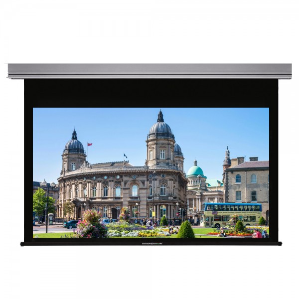 Liberty Grandview 100” (16:9) Cyber Series Recessed Ceiling Motorized Screen with Matte White