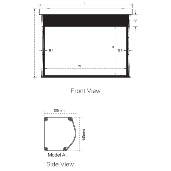 Liberty Grandview 77" (16:9) Cyber Series Tab-Tension Screen with HD Matte White