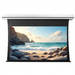 Liberty Grandview 133" (16:9) Premium Recessed TAB-TENTIONED Screen With Trap Door AT6. Accoustic Weaved.