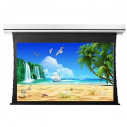 Liberty Grandview 150" (16:9) Premium Recessed TAB-TENTIONED Screen  With Trap Door WW5. PS Series White (with Wooden Crate packing).