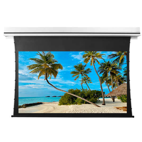 Liberty Grandview 165" (16:9) Premium Recessed TAB-TENTIONED Screen With Trap Door WW5. PS Series White, (with Wooden Crate packing).