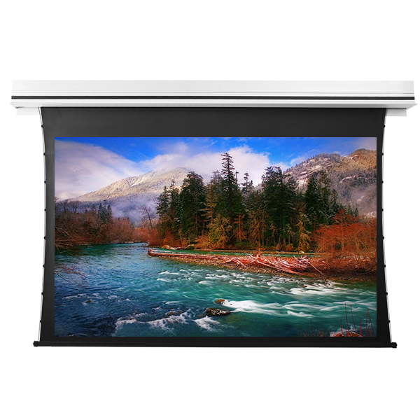 Liberty Grandview 164" (16:10) Premium Recessed TAB-TENTIONED Screen With Trap Door AT6. Accoustic Weaved (with Wooden Crate packing).