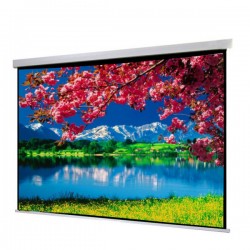 Liberty Show Manto Motorized 164"  (16:10) Screen with Matte White Fabric & RF Remote with Tubular Motor