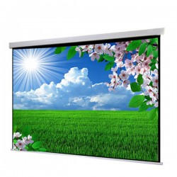 Liberty Show Manto Motorized 189" (16:10) Screen with Matte White Fabric & RF Remote with Tubular Motor