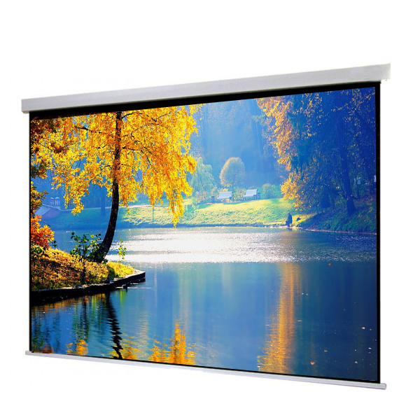 Liberty Show Manto Motorized 220"  (16:10) Screen with Matte White Fabric & RF Remote with Tubular Motor with Wooden crate