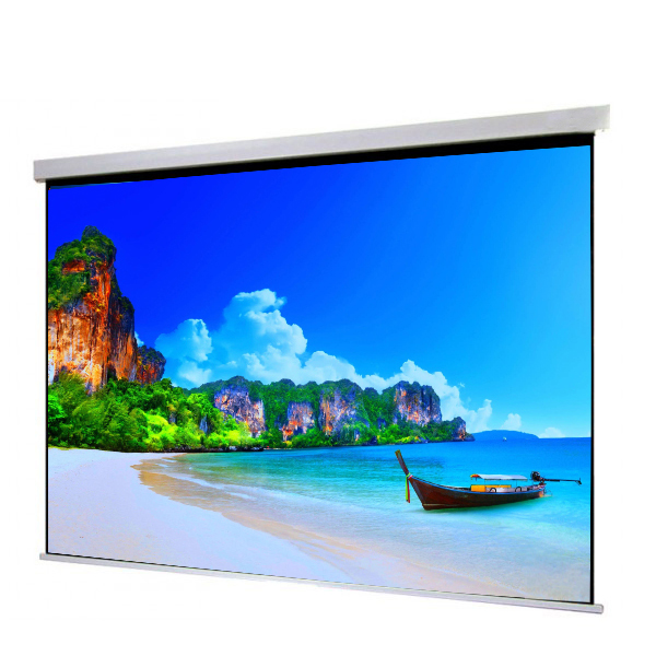 Liberty Show Manto 106" (16:9) Motorized Screen with Matte White Fabric & RF Remote with Integration Control (RS 485 & 12V Trigger & Cont.Cable) 