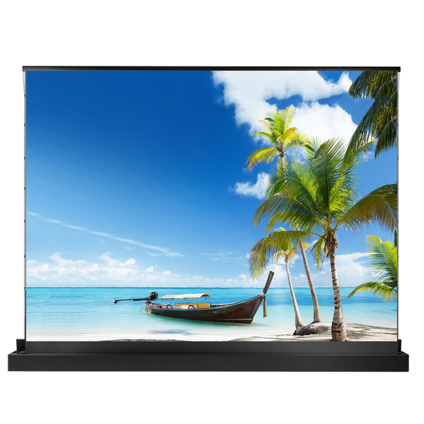 LIBERTY GRANDVIEW FANTASY Floor-Up Motorised Screens. (FHP Series) (UHD130 Ultra Matte White - Grey) 100" (16:9) Viewing Size 2214 x 1245 mm, with RF Control.