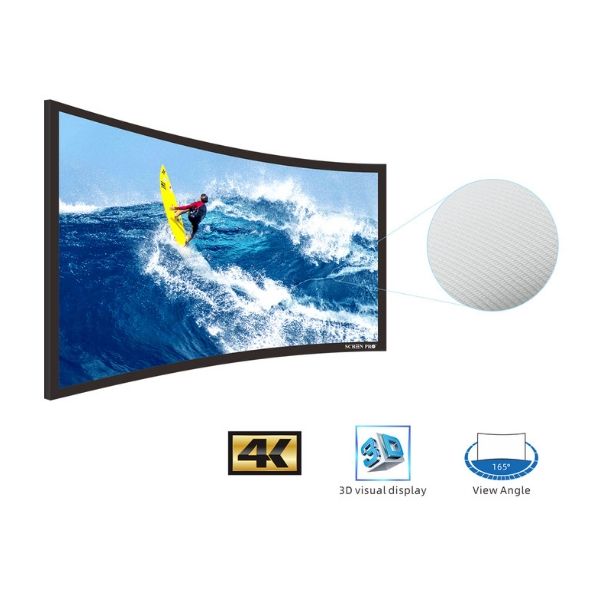 Liberty Screen Pro 180" (16:9) Curved Fixed Frame (TW - Woven Accoustic) 90MM